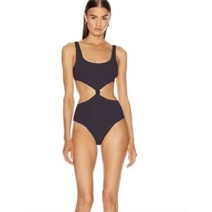 Solid & Striped Bailey Black Knot Front One Piece Swimsuit NWOT Size S